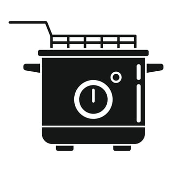 Deep fryer equipment icon simple vector. Oil basket vector