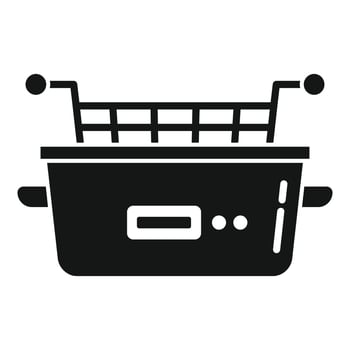 Food deep fryer icon simple vector. Oil machine vector