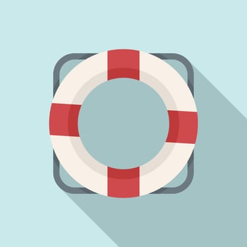 Lifebouy icon flat vector. Saver life ring vector