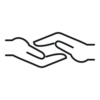 Trust help hand icon outline vector. Business deal vector