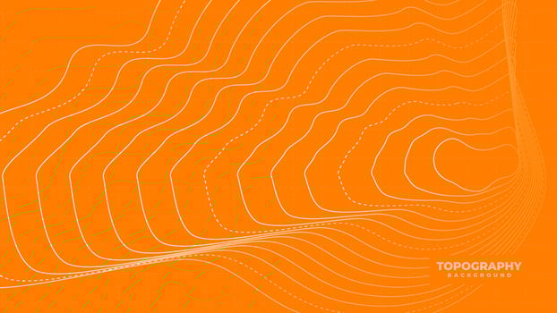 Topographic line contour background, banner of topography geographic grid map pattern with copy space, abstract stock vector illustration for social media post