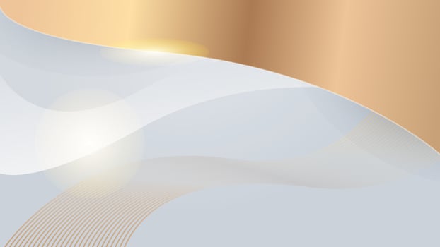 White and gold background with modern corporate concept design. Vector illustration for presentation design, technology banner, award festival