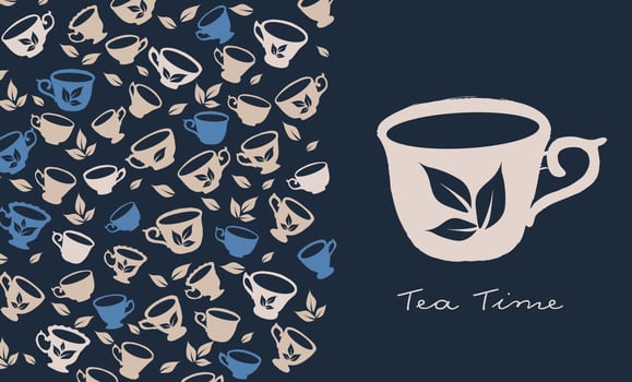 Tea Time. Hand drawn a cup of tea. vector