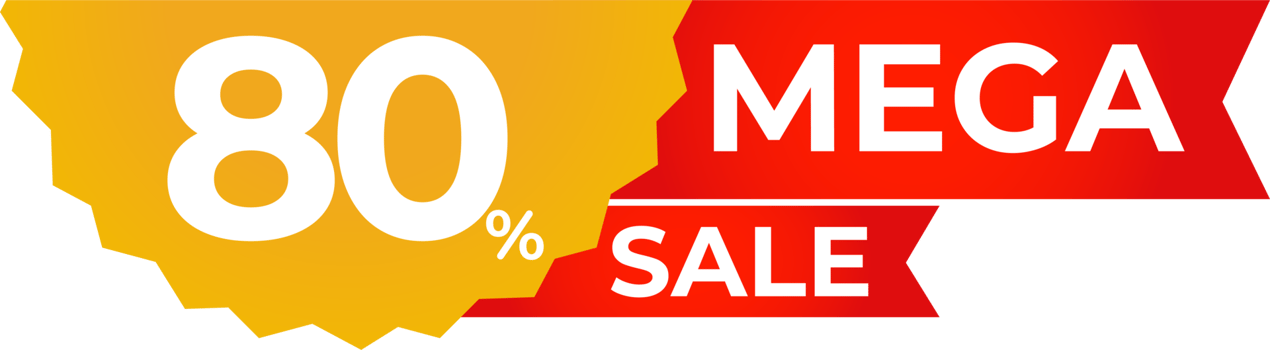 mega sale red ribbon banner png