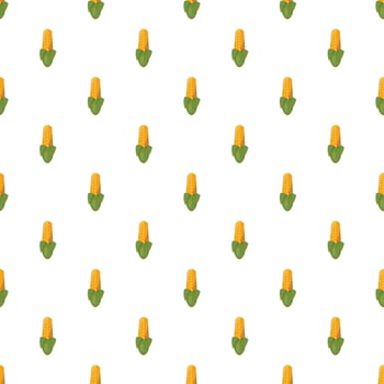 Corncob pattern, cartoon style vector