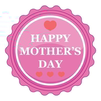 Happy Moters Day badge icon, cartoon style vector