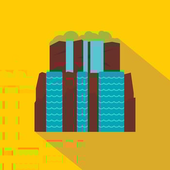 Iguassu Falls icon, flat style vector