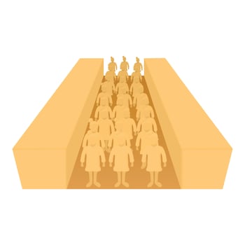 Terracotta army icon, cartoon style vector