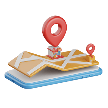 3d rendering map location isolated useful for ecommerce, shopping and business online design png