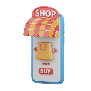 3d rendering online shop isolated useful for ecommerce, shopping and business online design png