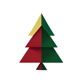 Flat Christmas tree cartoon wallpaper. Modern flat design in winter. Minimalist winter wallpapers png