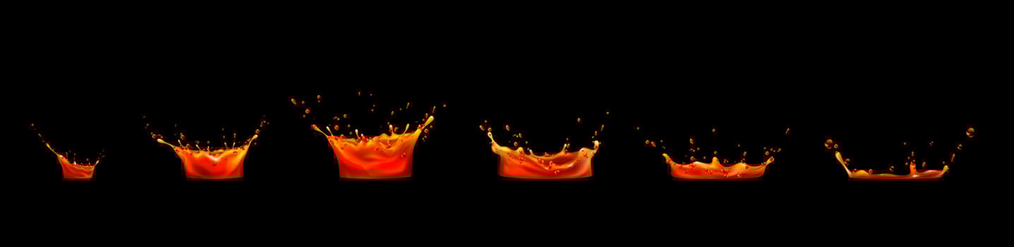 Lava, juice splash sequence animation sprite sheet vector
