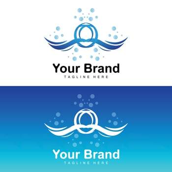 Ocean Wave Logo, Water Wave Design, Brand Design Vector