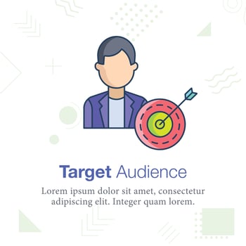 Target Audience, aim, arrow vector illustration icon