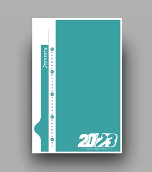 2023 January Calendar Happy New Year Template Design vector