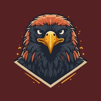 Eagle Head Shield Mascot Gaming Logo Design Vector illustration