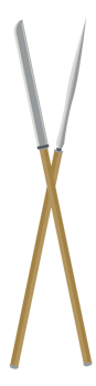 Cross Stick Spear War Lance Weapon Two Side Sharp png