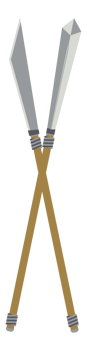 Cross Stick Spear War Lance Weapon Two Side Sharp png