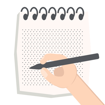 Hand Write In Blank Notebook Dotted Paper Texture Variation Collection Set png