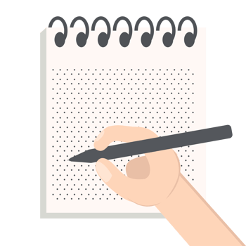 Hand Write In Blank Notebook Dotted Paper Texture Variation Collection Set png