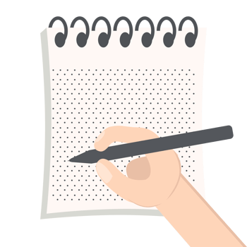 Hand Write In Blank Notebook Dotted Paper Texture Variation Collection Set png