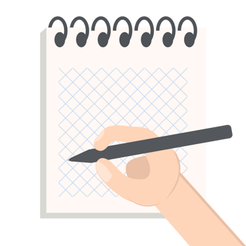 Hand Write In Blank Notebook Isometric Line Paper Texture Variation Collection Set png
