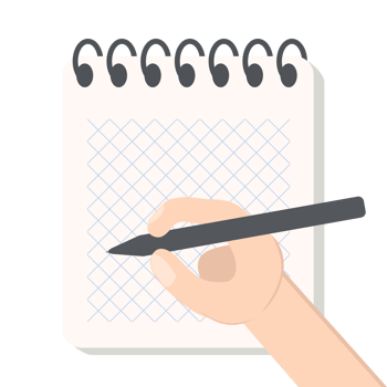 Hand Write In Blank Notebook Isometric Line Paper Texture Variation Collection Set png