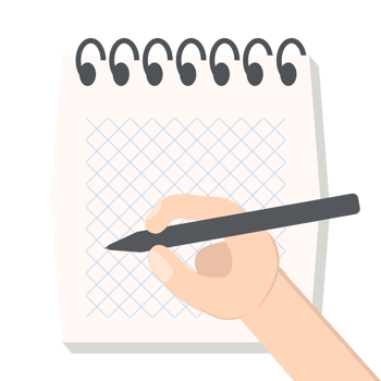 Hand Write In Blank Notebook Isometric Line Paper Texture Variation Collection Set png
