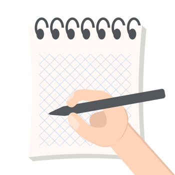 Hand Write In Blank Notebook Isometric Line Paper Texture Variation Collection Set png