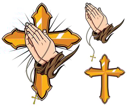 Praying Hands Set vector