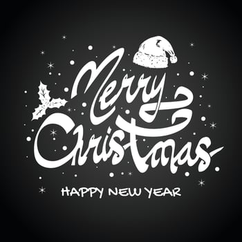 Latin bold vintage Christmas font shape, with black and white mode vector