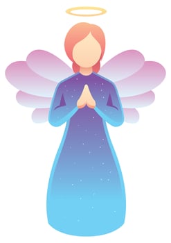Angel Praying on White vector
