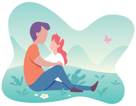 Father and Daughter vector
