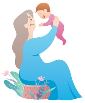 Grandmother and Baby vector