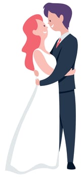 Groom and Bride on White vector