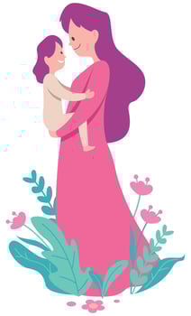 Mother and Child on White vector