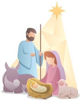 Nativity Scene Design vector