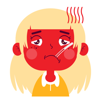 girl sick face cartoon cute png