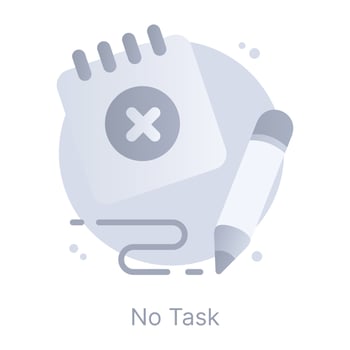 Creatively designed flat conceptual icon of no task vector
