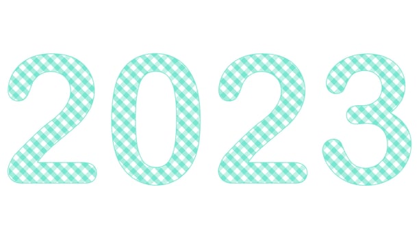 A set of number 2023, the year of the lords with scottich pattern inside the number. Concept about anniversaries, yearly, celebrating and etc. vector