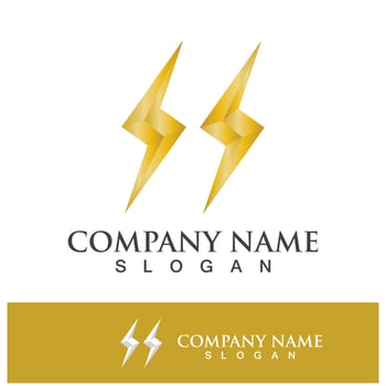 Power lightning logo icon thunder bolt vector