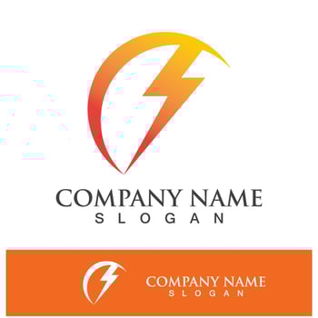 Power lightning logo icon thunder bolt vector