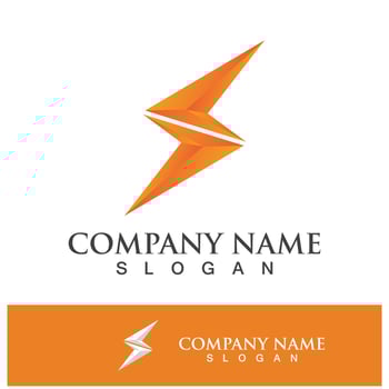 Power lightning logo icon thunder bolt vector