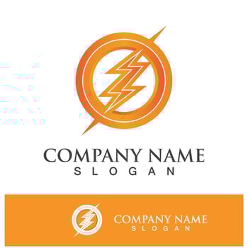Power lightning logo icon thunder bolt vector