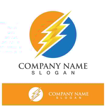 Power lightning logo icon thunder bolt vector