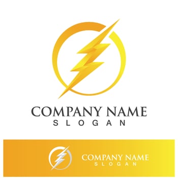 Power lightning logo icon thunder bolt vector