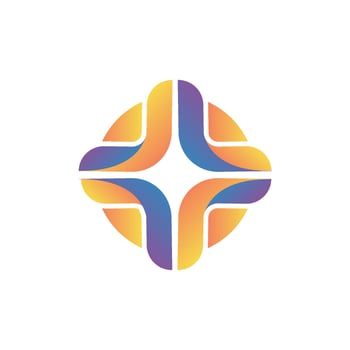 Social Teamwork Star Union Logo design vector template.