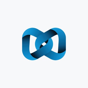 Creative Blue Chain Triangle Logo Design vector