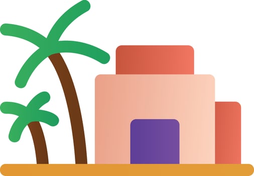Desert House Filled Icon vector