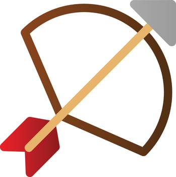 Bow Arrow Filled Icon vector